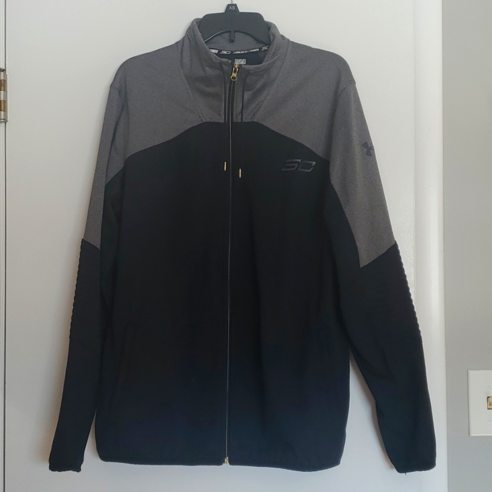 Under Armour Steph Curry Loose Full Zip Jacket Sz. Medium with elbow pad